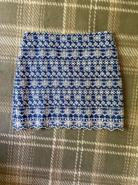 LOFT scallop embroidered mini skirt 8